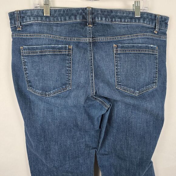 New York & Company Jeans Women's 18 Blue Distressed Low Rise*** Slim Slouch Leg - Picture 5 of 16